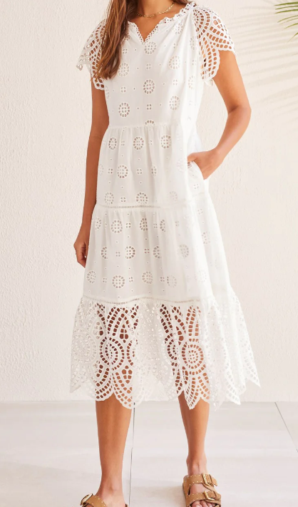 Cotton Eyelet Dress with Tassels – The Sweetwater Co.