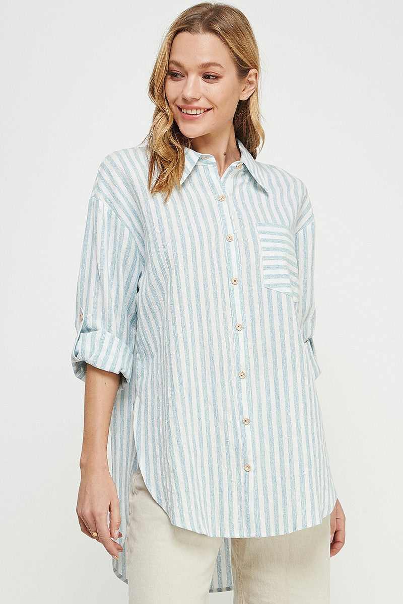 Soft Blue Stripe Shirt