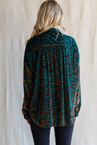 Velvet Leopard Dolman Sleeves Top