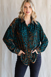 Velvet Leopard Dolman Sleeves Top