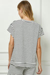 Stripe Short Sleeve Lounge Top