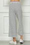 Stripe Cropped Wide Pants