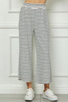 Stripe Cropped Wide Pants