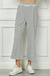 Stripe Cropped Wide Pants