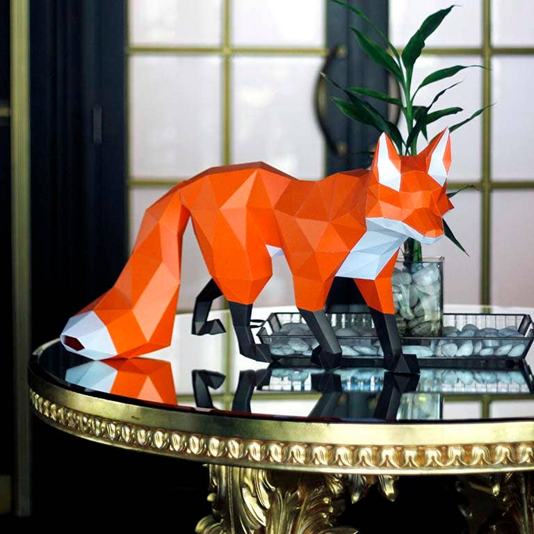 Walking Fox PaperCraft Origami Model, Fox 3D Model