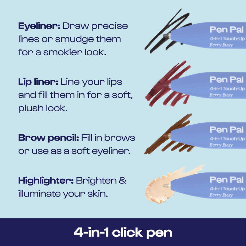 Pen Pal 4-in-1 Makeup Touch Up Pen - Berry Busy: Berry Busy