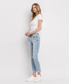 TUMMY CONTROL HIGH RISE CUFF SLIM STRAIGHT JEANS