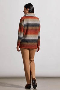 L/S Cowl Neck Top Striped