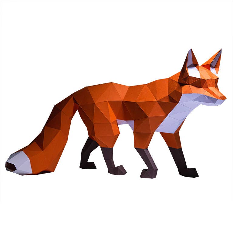 Walking Fox PaperCraft Origami Model, Fox 3D Model