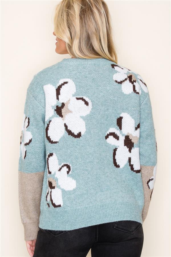 Jaquard Flower Sweater