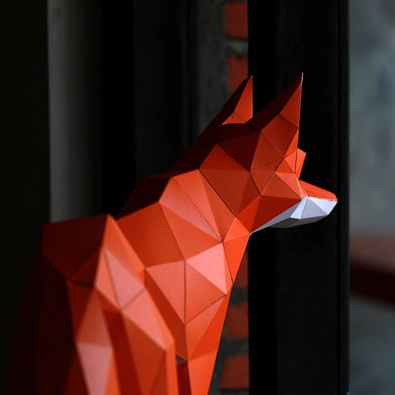 Walking Fox PaperCraft Origami Model, Fox 3D Model