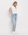 TUMMY CONTROL HIGH RISE CUFF SLIM STRAIGHT JEANS