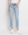 TUMMY CONTROL HIGH RISE CUFF SLIM STRAIGHT JEANS