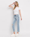 TUMMY CONTROL HIGH RISE CUFF SLIM STRAIGHT JEANS