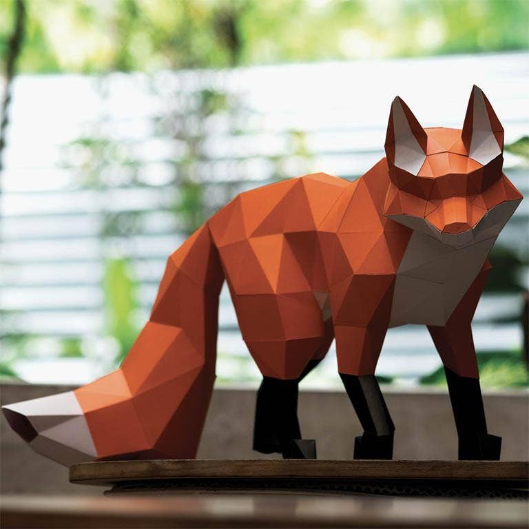 Walking Fox PaperCraft Origami Model, Fox 3D Model