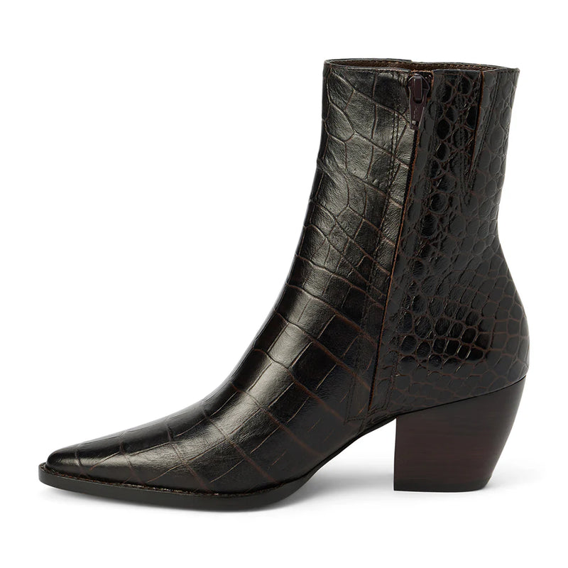 Caty Boot in Espresso Croc