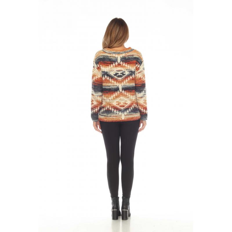 Aztec V-Neck Sweater