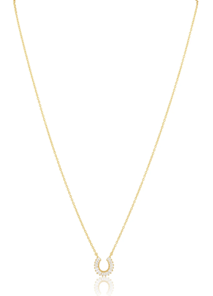 Mini Baguette Horseshoe Necklace