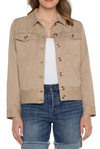 Trucker Jacket with Elastic Waistband