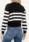 Collared Striped Cropped Sweater