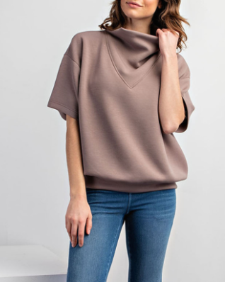 Modal Poly Span Cowl Neck Shirt