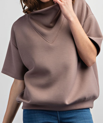 Modal Poly Span Cowl Neck Shirt