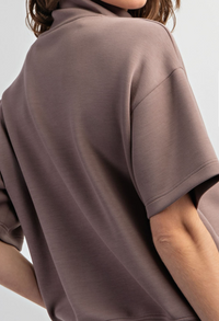 Modal Poly Span Cowl Neck Shirt