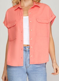 Button Up Woven Top