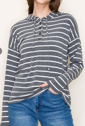 Lightweight Striped Hoodie