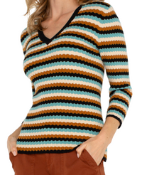 Striped V-Neck Sweater