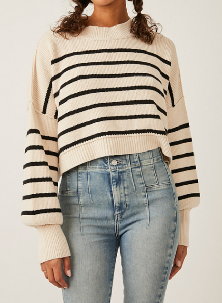 Stripe Easy Street Crop Sweater