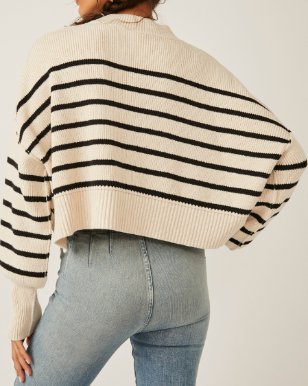 Stripe Easy Street Crop Sweater