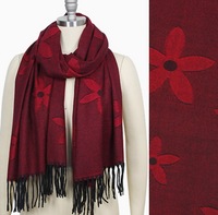 Red Flower Oblong Scarf