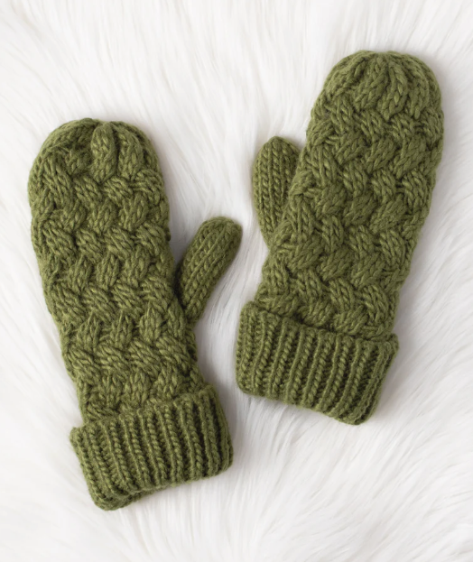 Solid Color Knit Mittens