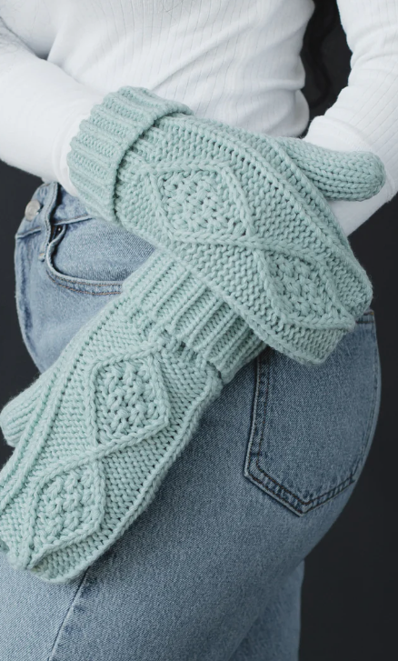 Solid Color Knit Mittens