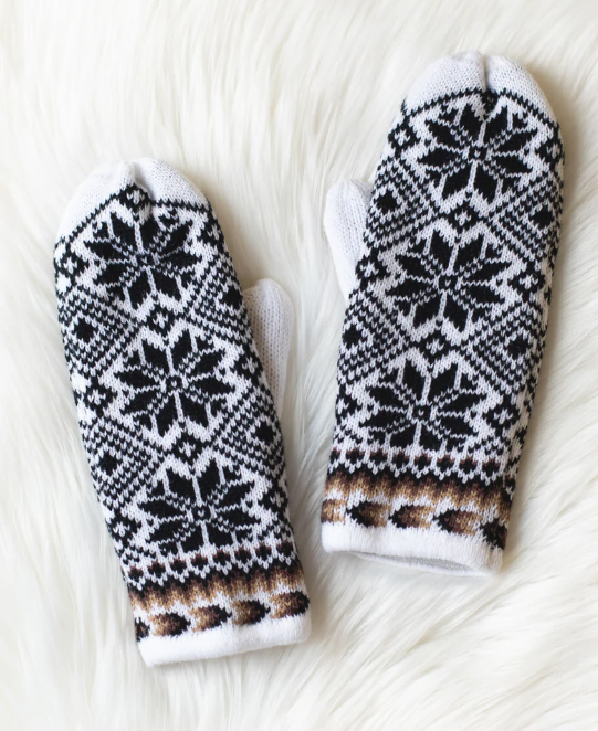 Patterned Knit Mittens