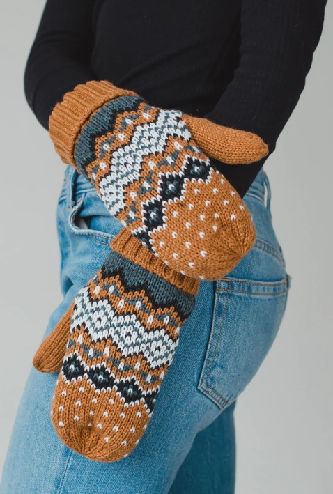 Patterned Knit Mittens