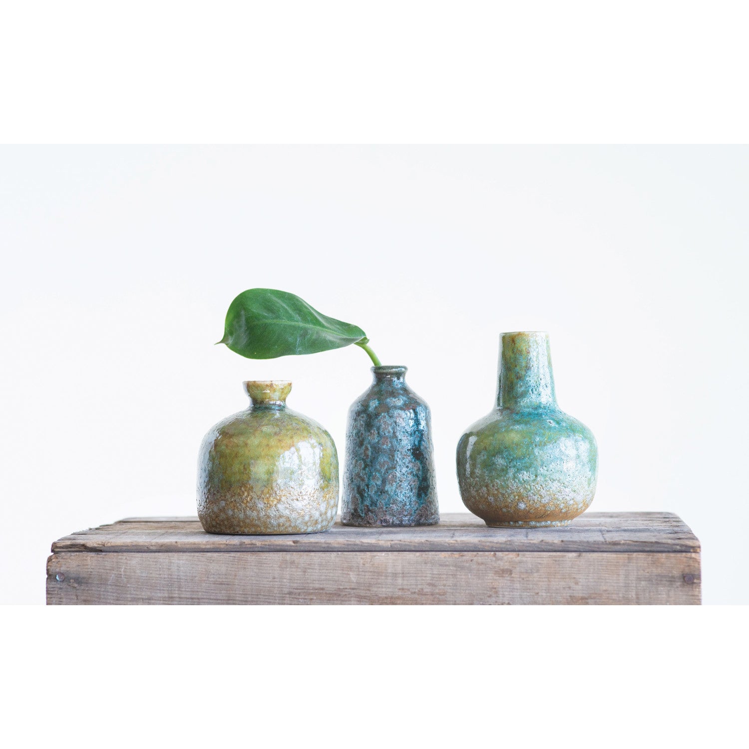 Green Stoneware Vases