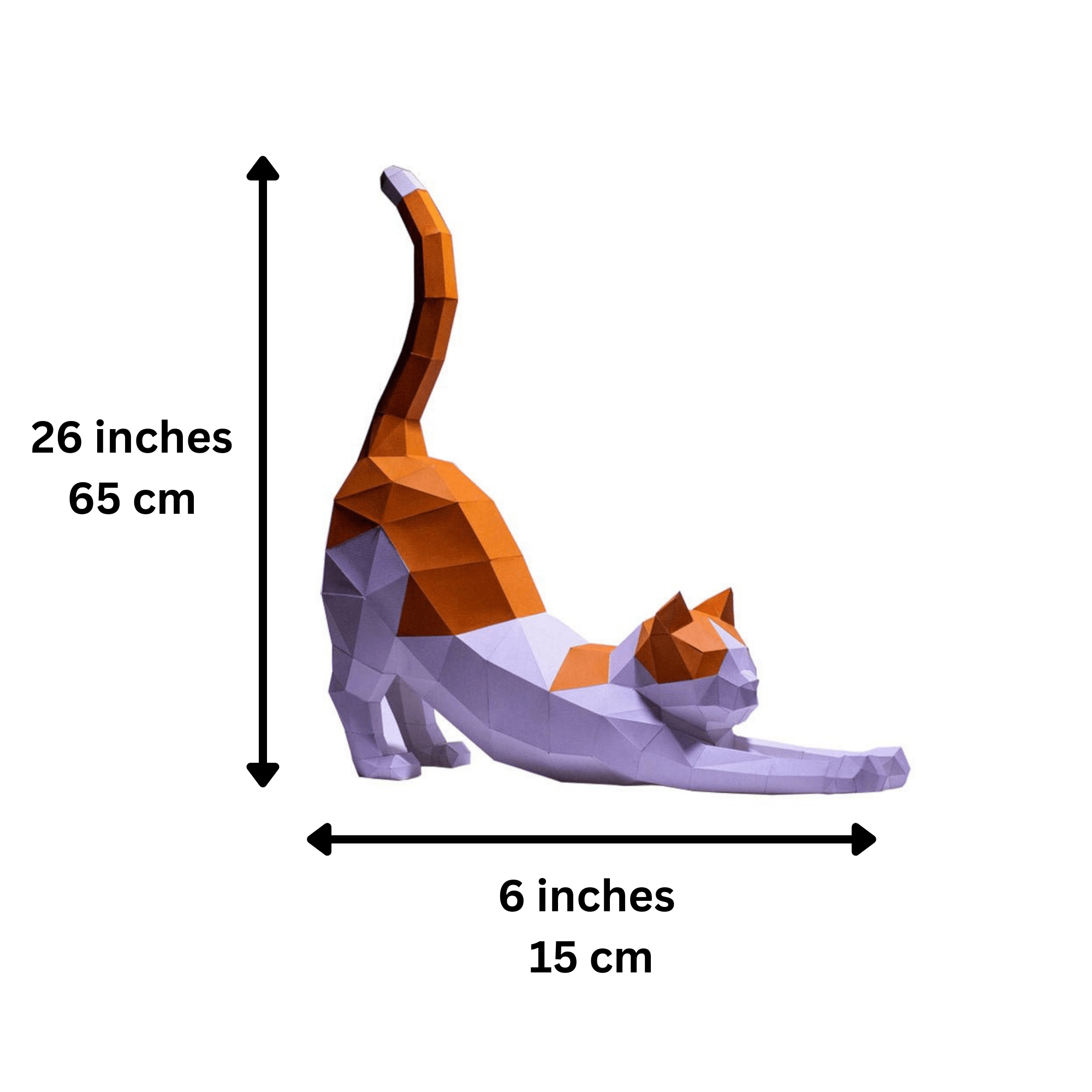 Stretching Cat 3D PaperCraft Origami Model