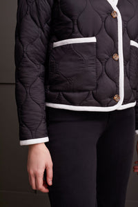 Button Front Puffer Jacket