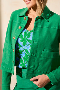 Kelly Green Button Front Jacket