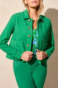 Kelly Green Button Front Jacket