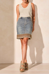 Pull-On Embellished Skort