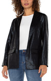 Faux Leather Boyfriend Blazer