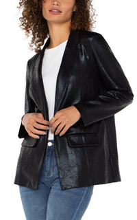 Faux Leather Boyfriend Blazer