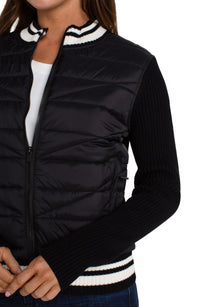 Quilted Zip Front Sweater