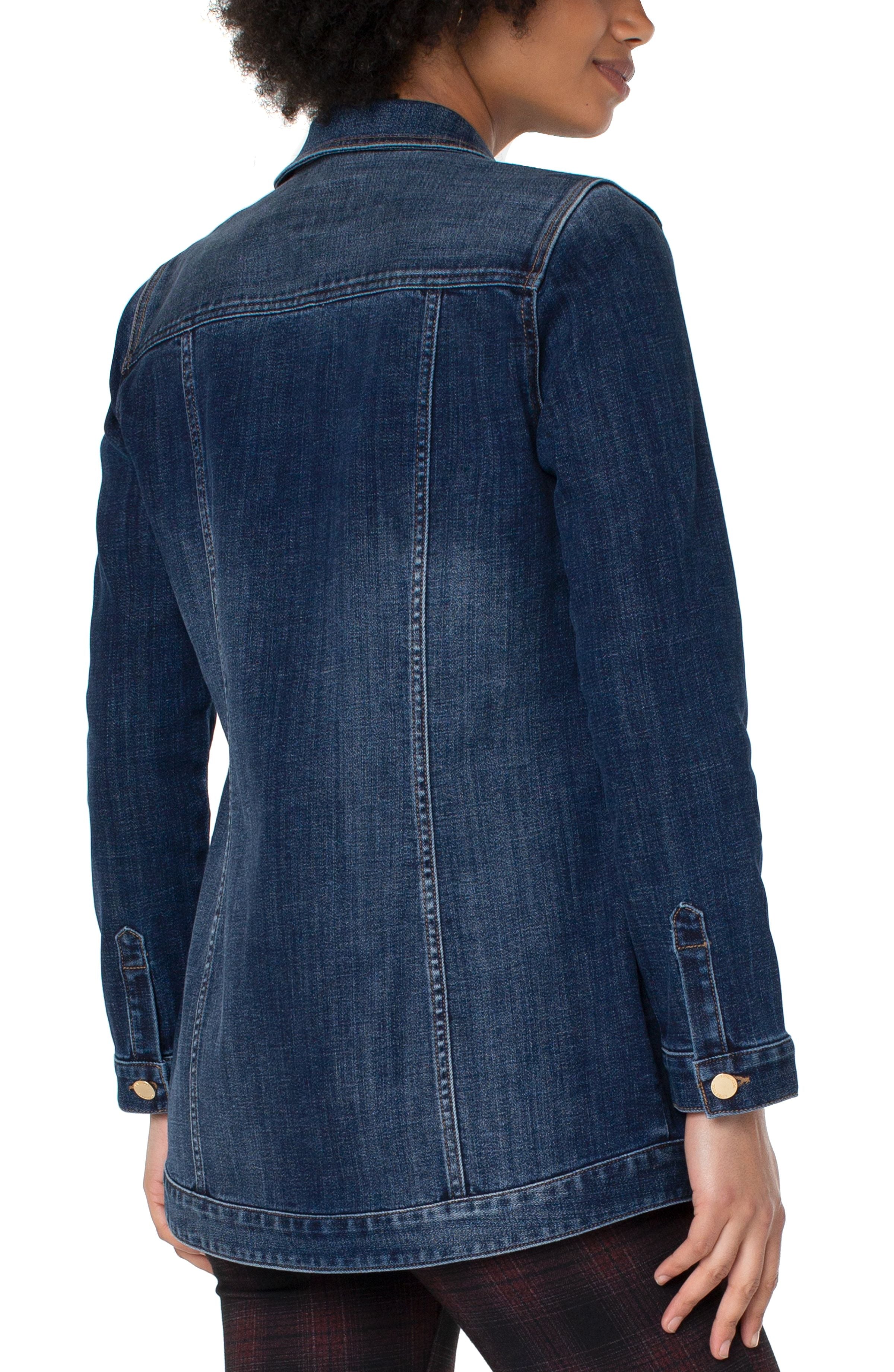 Chicos elongated denim outlet jacket